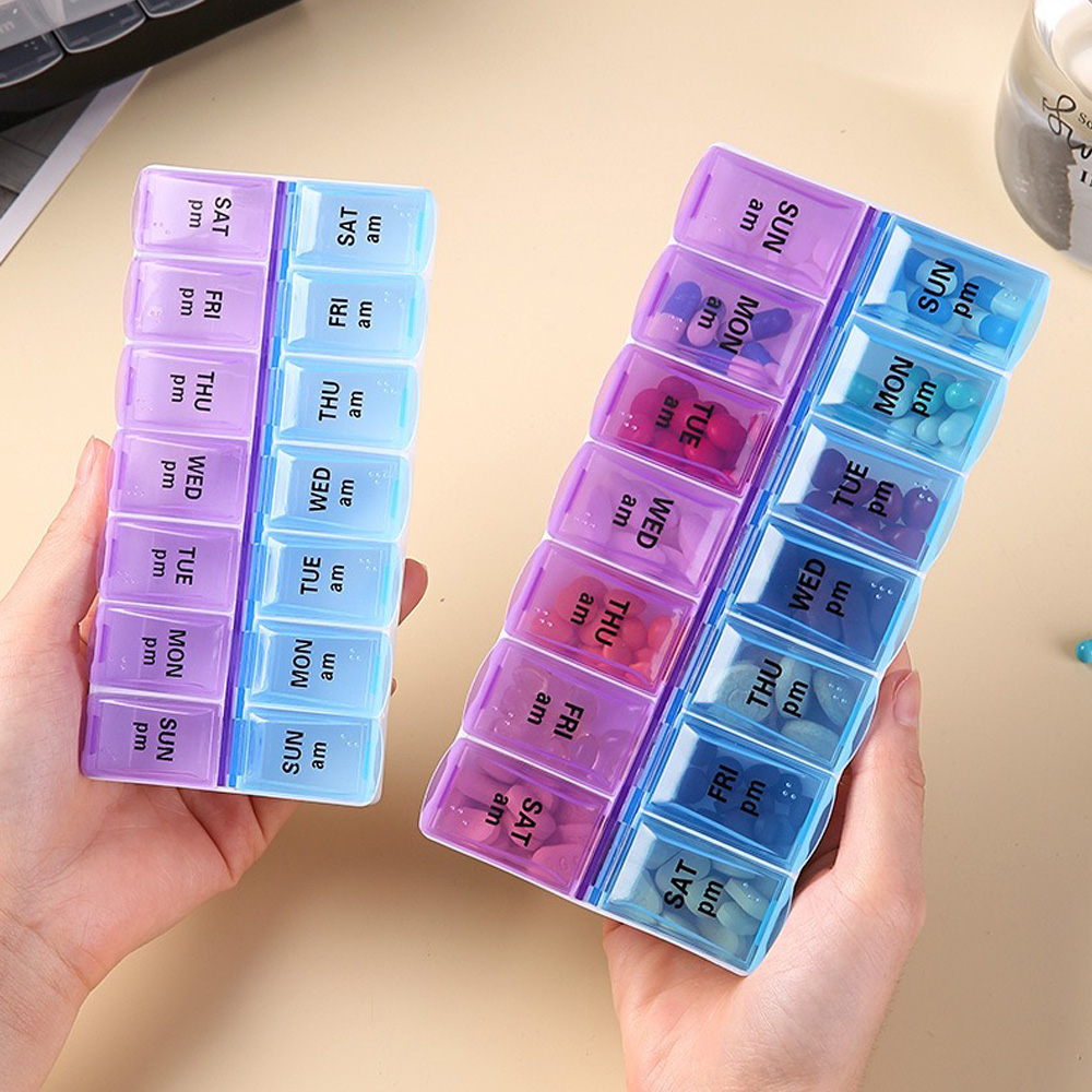 Travel Accessories Deals - Unabhängige Pillendose mit 14 Fächern, tragbare