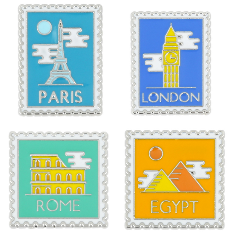 Travel Accessories London - Ausgefallenes Album, Legierungsabzeichen, Rucksack-Brosche, LONDON PARIS,