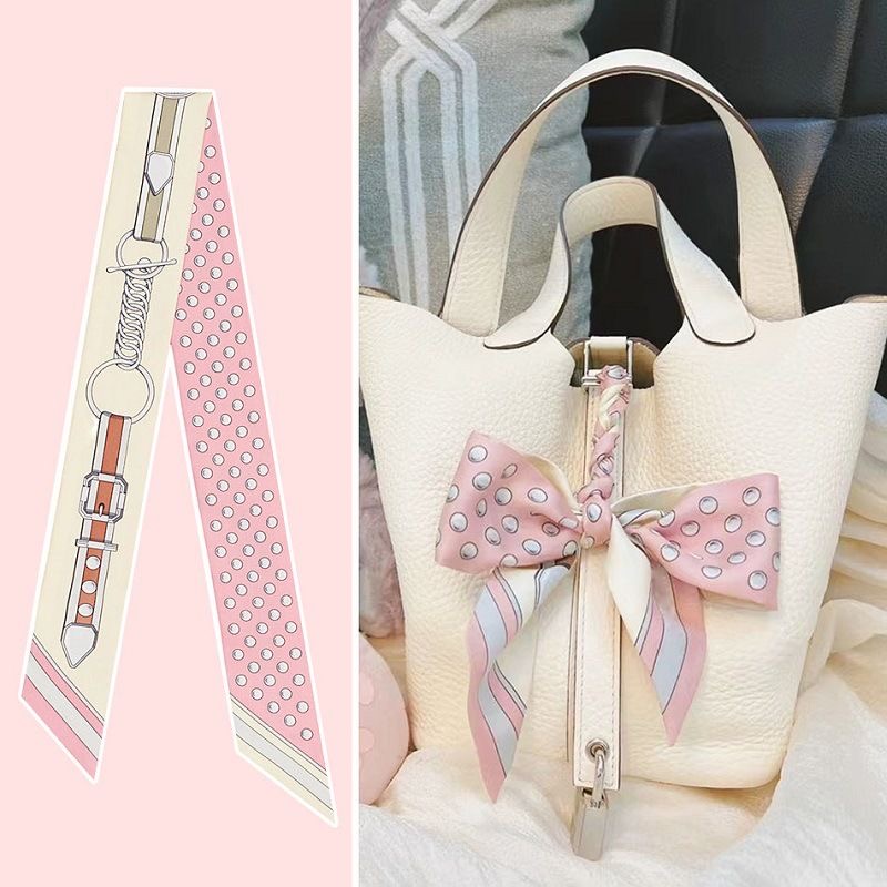 Travel Accessories Bag For Women - Frauen Sommer Rosa Polka Dot Schal