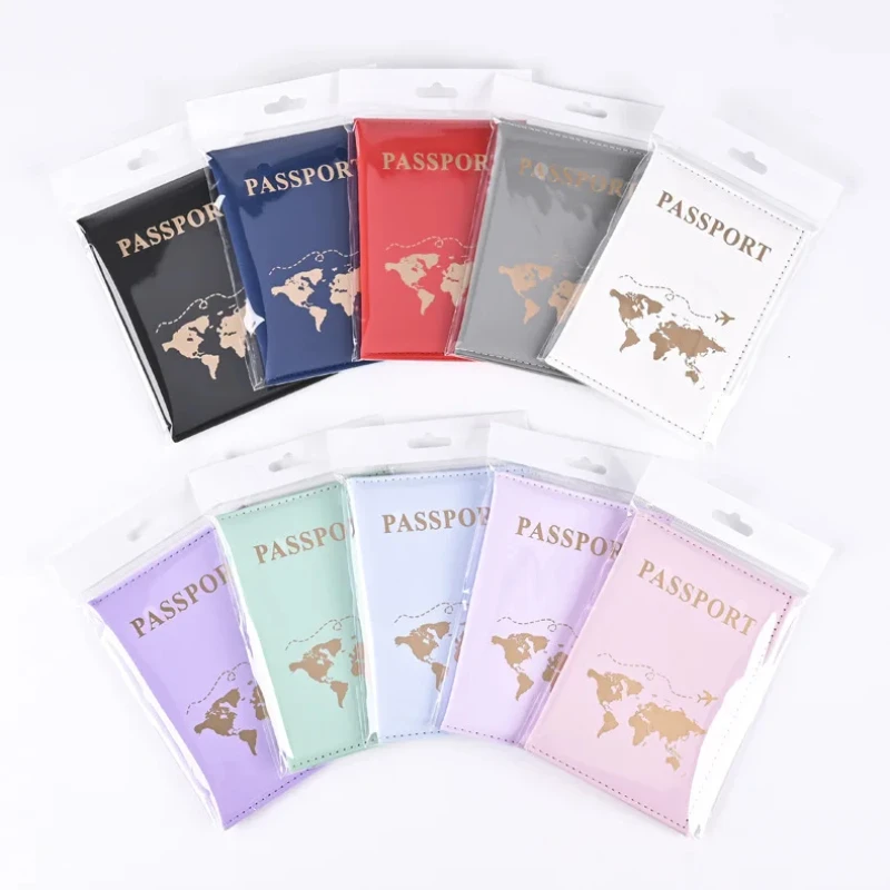 Travel Accessories Bag For Women - Mode Reisepass Schutzhülle Welt Muster Reise