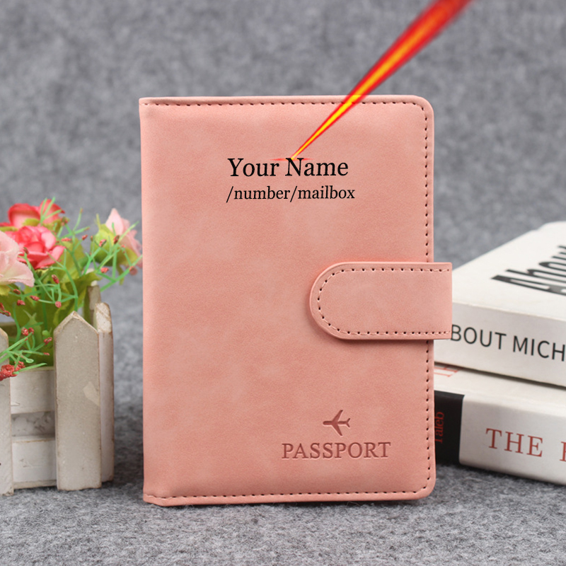 Travel Accessories Bag For Women - Reisepasshülle mit Magnetknopf, personalisierbar, Name auf