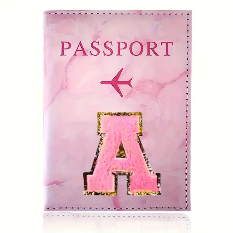 Travel Accessories Pink - Rosa PU-Leder Reisepasshülle mit Stickerei-Etikett, Ticket-