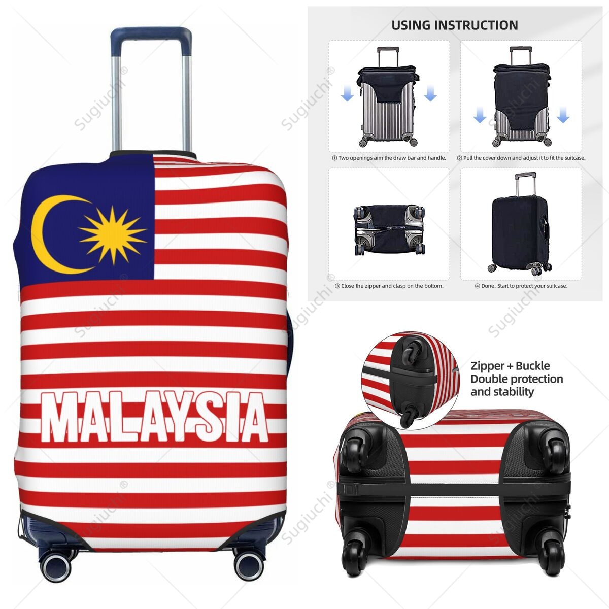 Travel Accessories Malaysia - Gepäckabdeckung mit Malaysia-Flagge, Koffer, elastischer Staubkoffer,