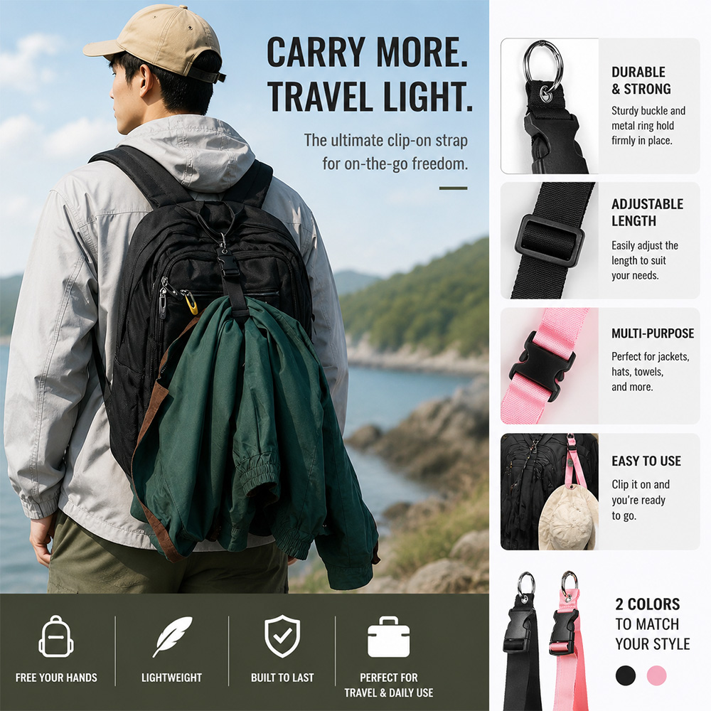 Travel Accessories Bag For Women - Tragbarer Anti-Diebstahl-Gepäckgurt, langlebige Outdoor-Schnalle, für Männer